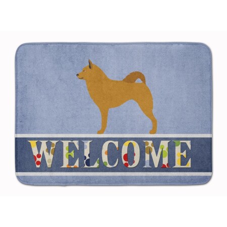 Carolines Treasures Finnish Spitz Welcome Machine Washable Memory Foam Mat BB8343RUG